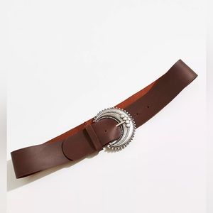 Moonbeam Leather Belt - Free People Leatherock - Crescent Belt Silver Buckle